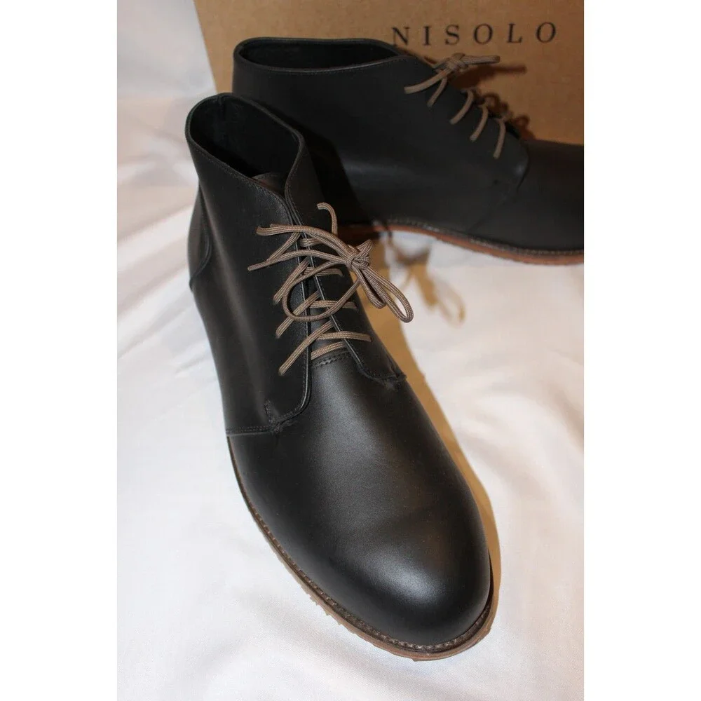 Nisolo Everyday Chukka Boot Black‎ Leather Upper Leather Sole Mens NIB